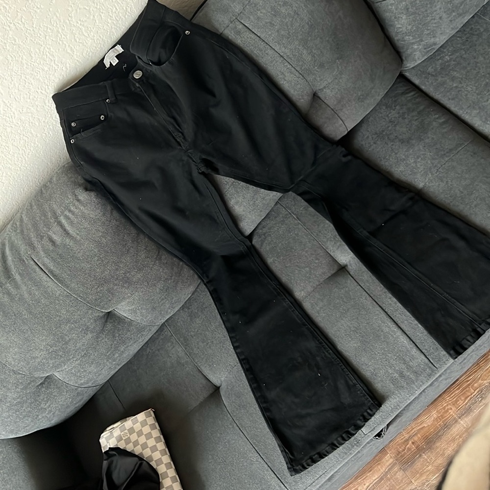 Black flare jeans